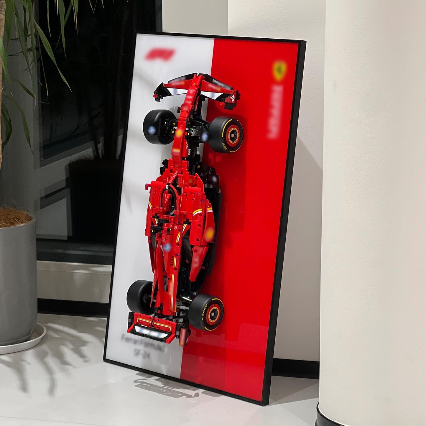 iLuane Display Wallboard for Lego Technic Ferrari SF-24 F1 Model Car Kit Building Set 42207  mature-themed Collectibles Wall Mount  Home or Office D?cor  Two-Tone (No Car Included)