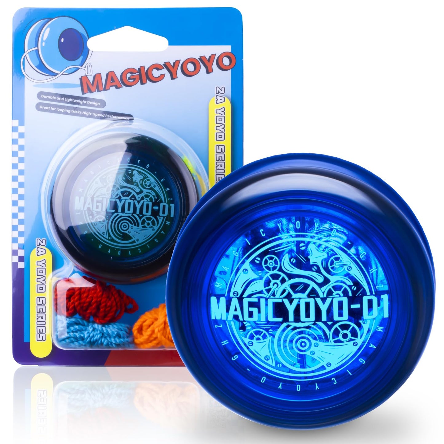Looping Yoyo Responsive Yo Yo For Kids Beginners, Starter Yo-Yo 2A Loop Yo Yo Easy To Play Basic String Tricks (D1 Blue)