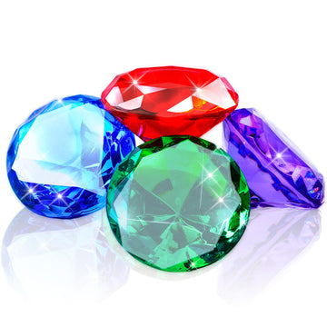 Marforever Extra Big Diving Gems, 60Mm Extra Large Diamond Pool Toys Huge Colorful Acrylic Diamond Gems Pirate Treasure Diving G