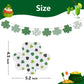 Arosche St Patricks Day Decorations Wooden Shamrocks Garland Green Shamrocks Lucky Irish Rustic Farmhouse Happy St. Patricks Da