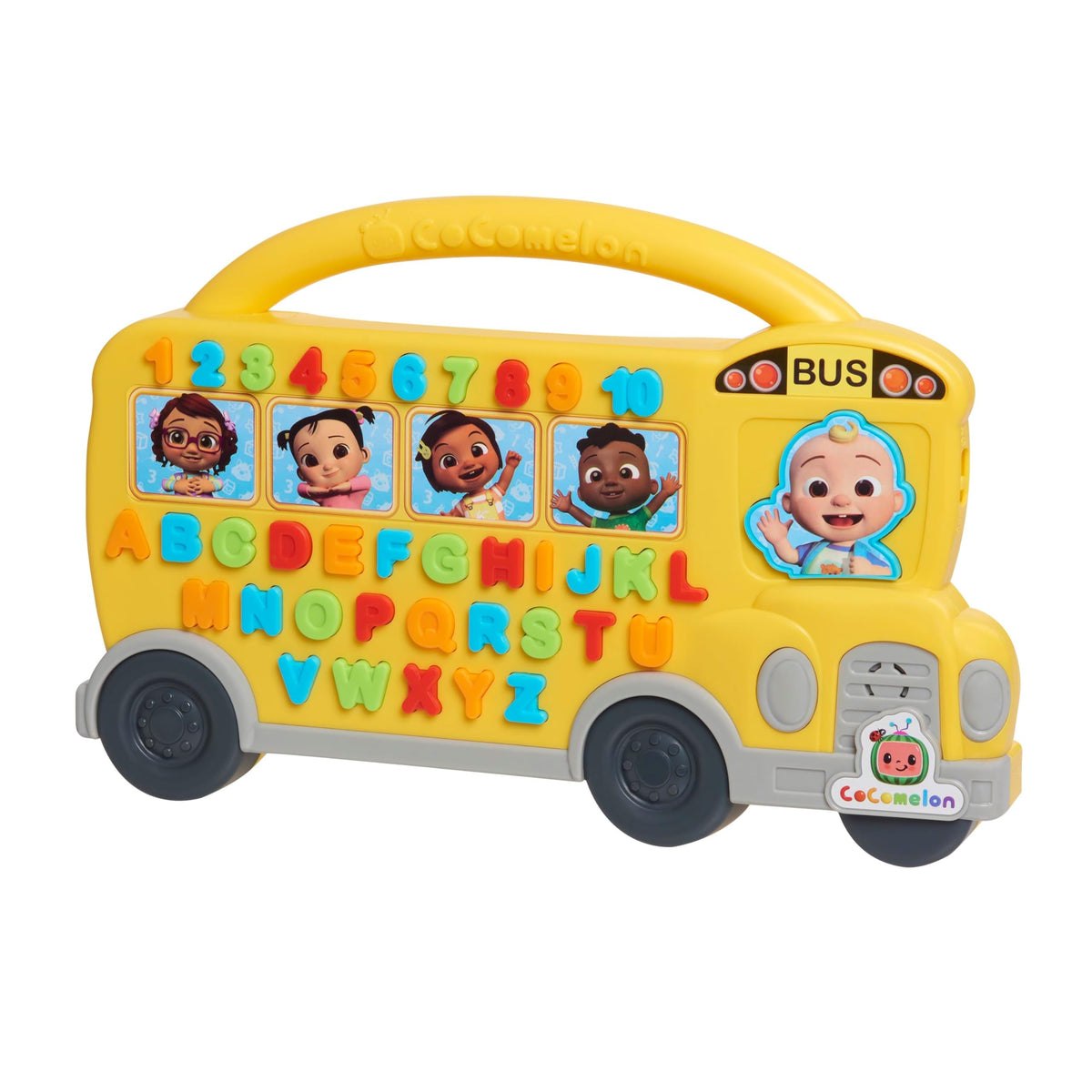 Just Play Cocomelon Learning Bus, Over 85 Learning Phrases, Counting, Alphabet, Music, Sounds, Yellow, Kids Toys for Ages 18 Mon