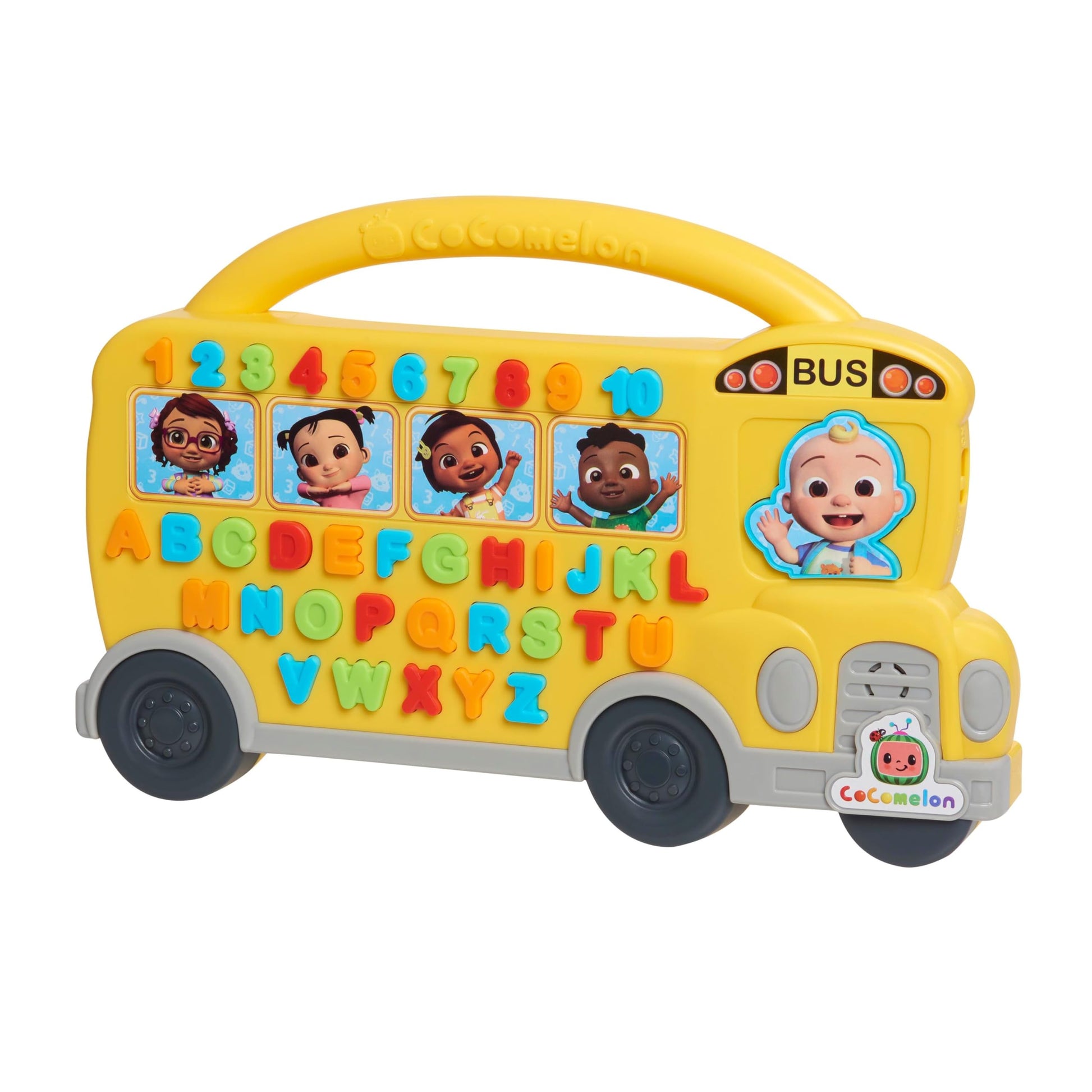 Just Play Cocomelon Learning Bus, Over 85 Learning Phrases, Counting, Alphabet, Music, Sounds, Yellow, Kids Toys for Ages 18 Mon