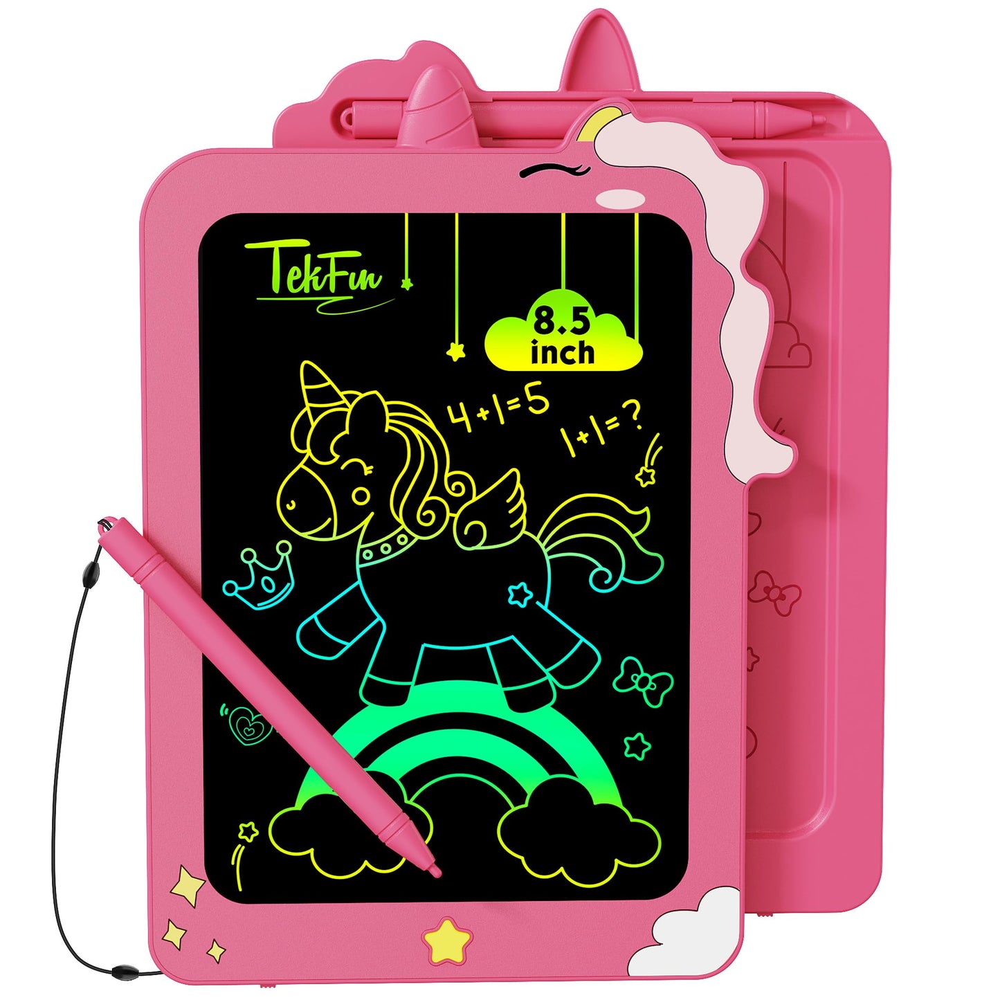 TEKFUN LCD Writing Tablet for Kids, 8.5 Inch Unicorn Toddler Doodle Board, Drawing Tablet, Reusable Electronic Pads Educational 