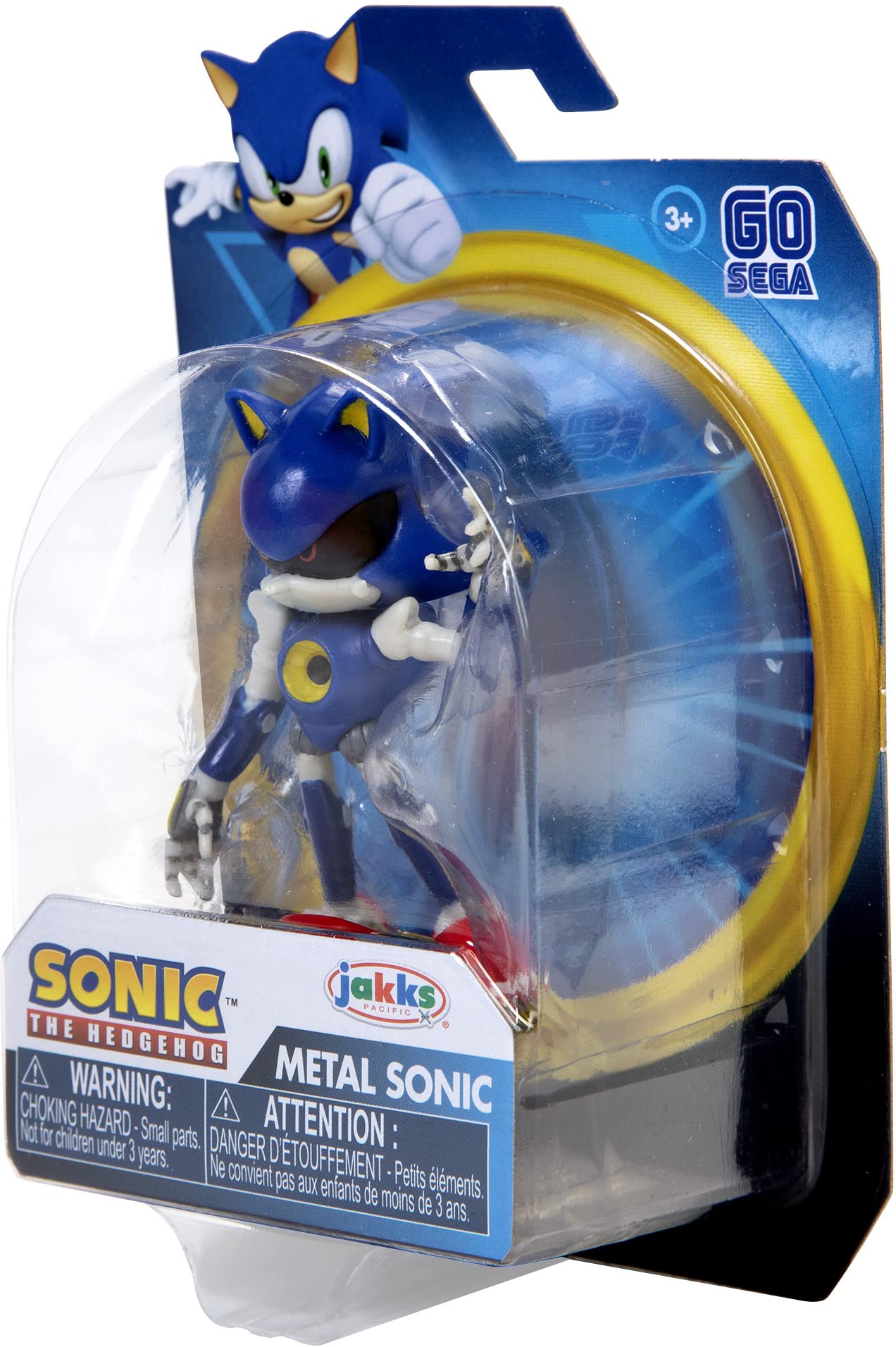 Sonic The Hedgehog Action Figure 2.5 Inch Metal Sonic Collectible Toy , Blue, 3 Years