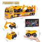 Zhfuys 4-In-1 Construction Carrier Truck Toys For Kids, Semi Toy Car Kids Toy With Excavator And Dump Truck, Great Gift For Age