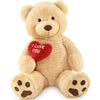 MaoGoLan 36-Inch Big Teddy Bear Plush - Soft Brown Stuffed Animal with I Love You Heart, Perfect Valentines Gift for Kids and Lovers