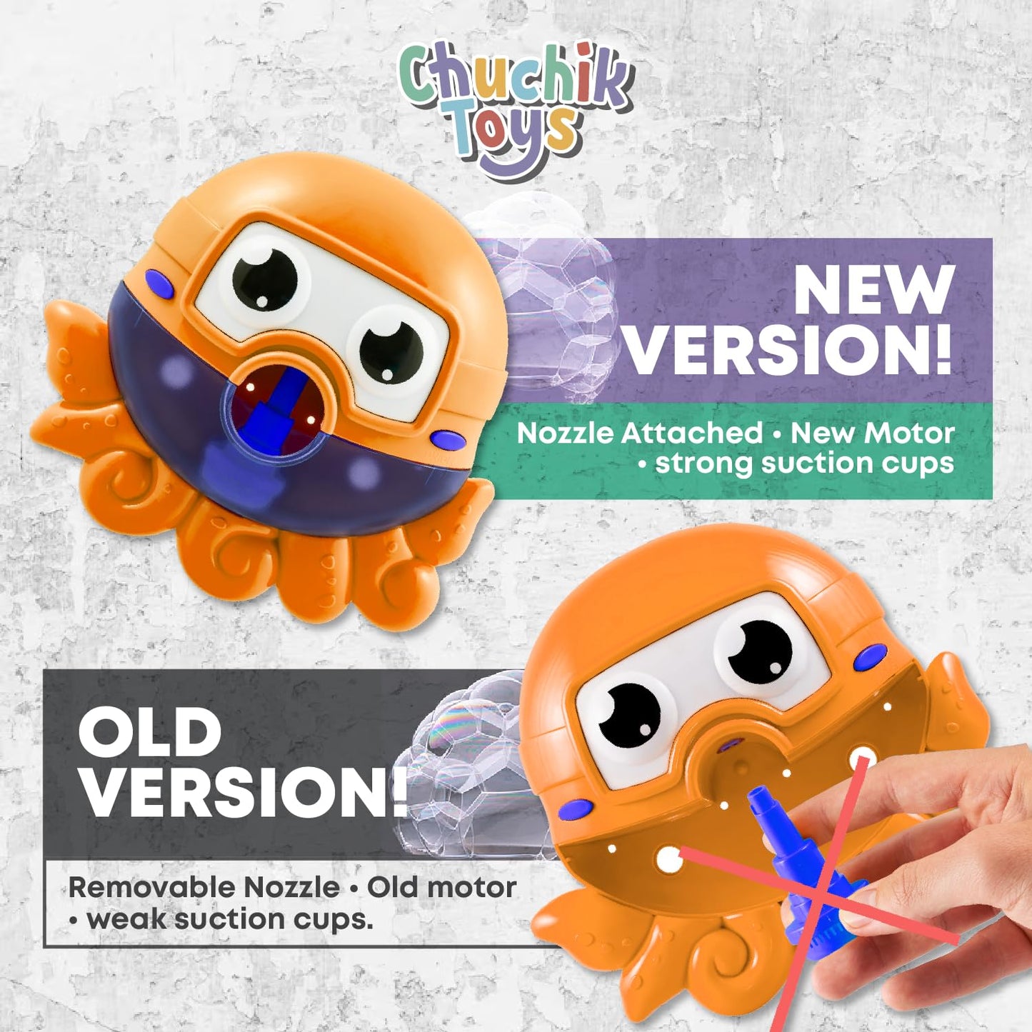 Chuchik Bubble Bath Maker For The Bathtub. Blows Bubbles And Plays 24 Childrens Songs - Baby, Toddler Kids Bath Toys Makes Great