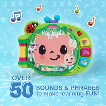 Cocomelon Learning Book Interactive Toy For Toddlers, 3 Learning Modes, Music, 50 Learning Phrases, Officially Licensed Kids Toys For Ages 18 Month