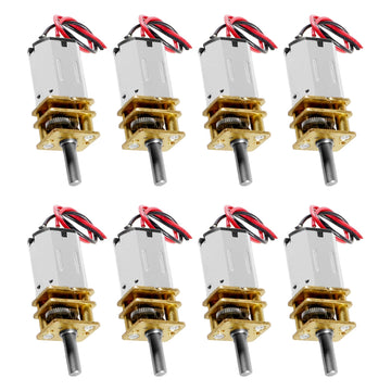 Xiitia 8Pcs Dc 3V-6V Mini N20 Gear Motor Slow Speed Full Metal Gearbox Without Terminal For Smart Car Diy Rc Toys