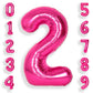 Suwen 40 Inch Hot Pink Large 2 Number Balloons Big Foil Helium Number Balloons 0-9 Jumbo Happy 2Nd Mylar Birthday Party Decorati