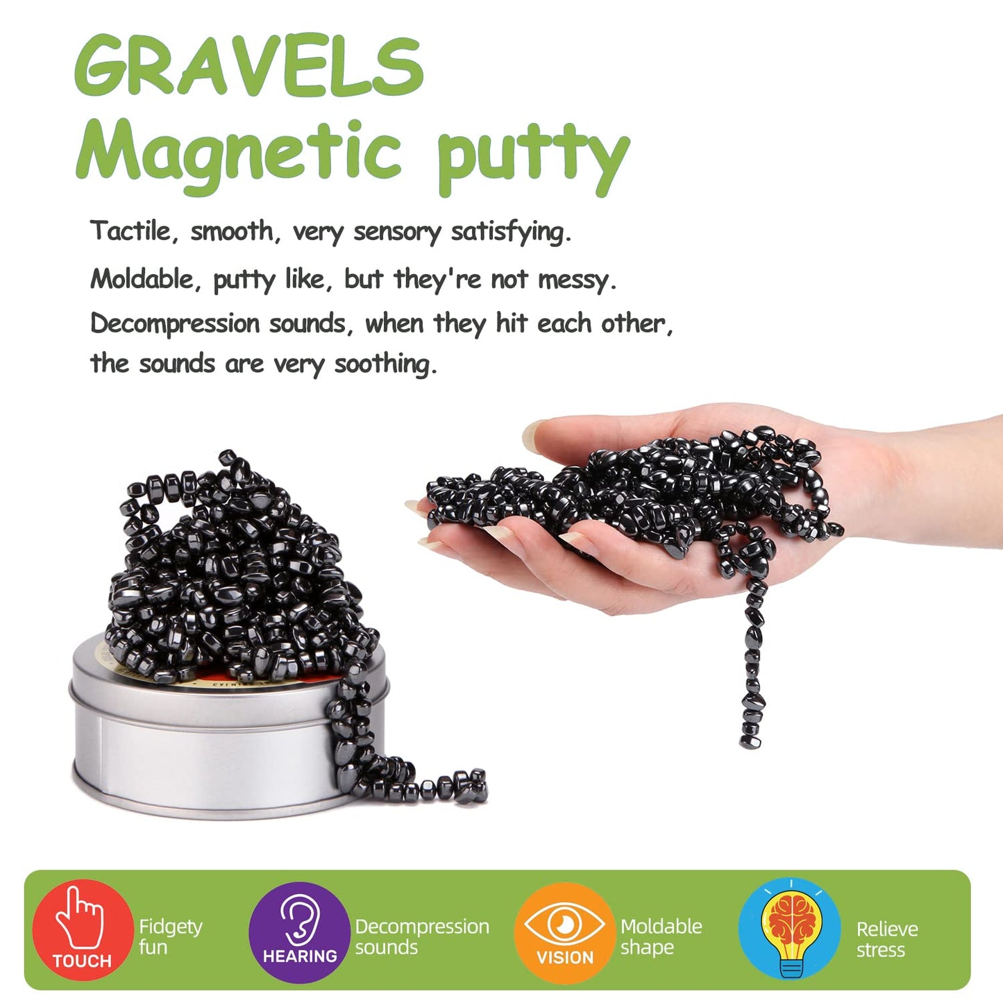 550Pcs Magnet Balls Desk Toys For Office For Adults, Ferrite Crags Magnetic Putty Desk Fidget Toys