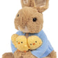 Gund Beatrix Potter Peter Rabbit Holding Chicks Plush, Easter Gift, Easter Bunny Stuffed Animal For Ages 1 And Up, Brown/Blue, 9