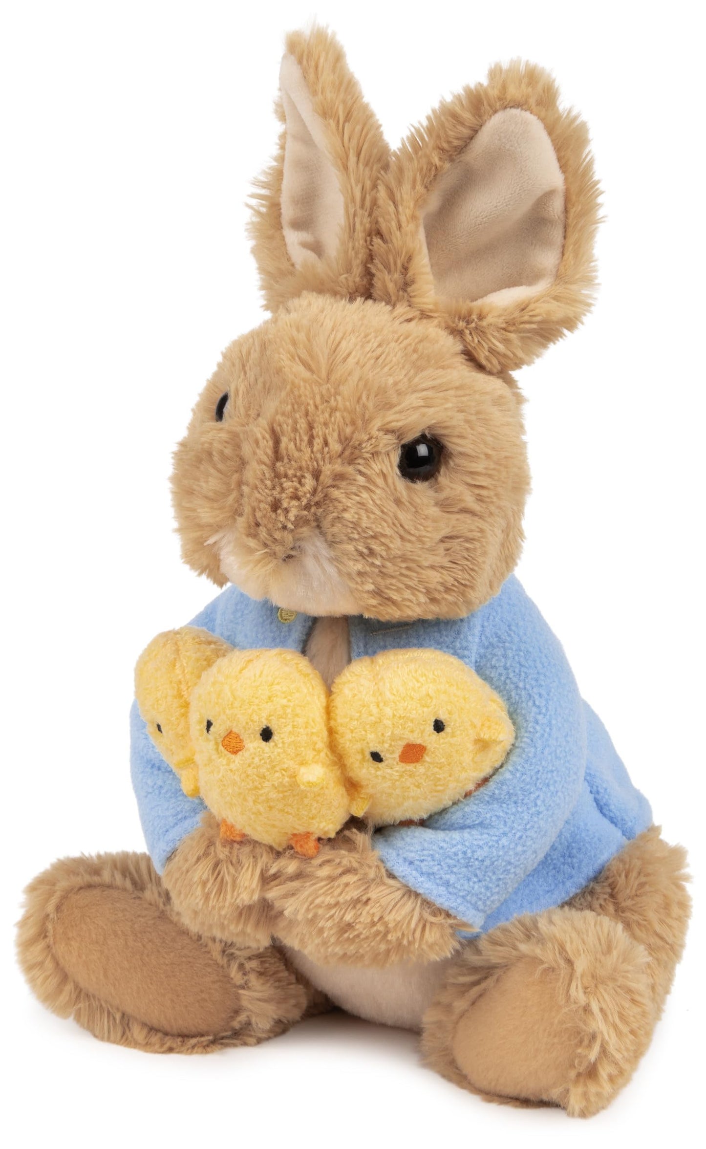 Gund Beatrix Potter Peter Rabbit Holding Chicks Plush, Easter Gift, Easter Bunny Stuffed Animal For Ages 1 And Up, Brown/Blue, 9