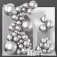 Partywoo Metallic Silver Balloons, 85 Pcs Silver Metallic Balloons Different Sizes Pack Of 18 Inch 12 Inch 10 Inch 5 Inch Silver Balloons For Balloon Garland Arch As Party Decorations, Silver-G102