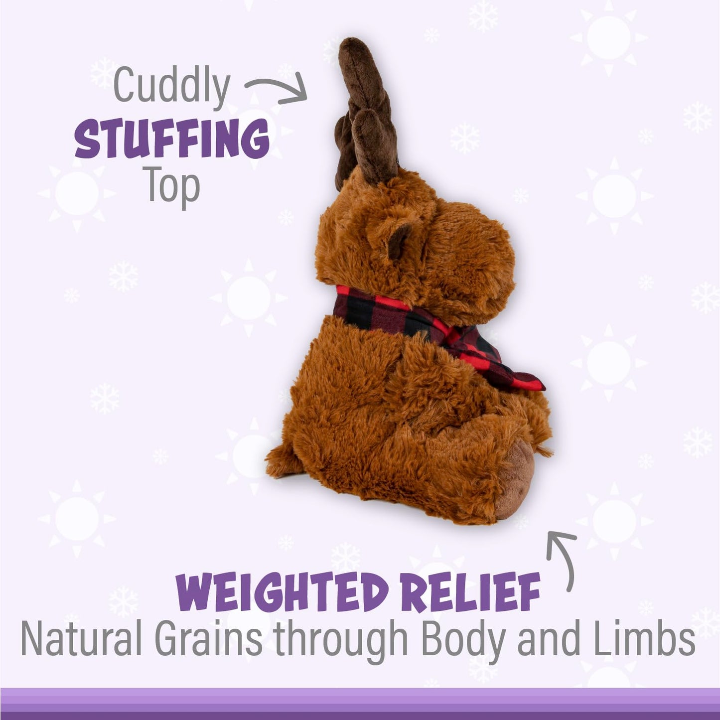 Warm Pals - Rory Reindeer - 1.5Lbs - Cozy Microwavable Lavender Scented Plush Toys - Heated Stuffed Animal - Heatable Coolable Bedtime Comfort Plushie