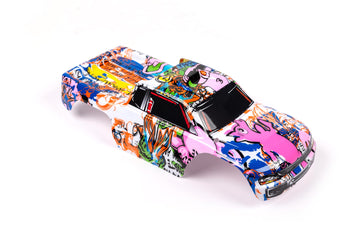 Custom Body Compatible for 1/10 Scale RC Car or Truck (Truck not Included) (Graffiti Pink Pig)