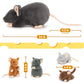 Tezituor 5Pcs Rat Stuffed Animals Set, 24" Gray Plush Mommy Mouse & 4 Baby Mice, Realistic Gift for Kids, Birthday & Christmas Decor