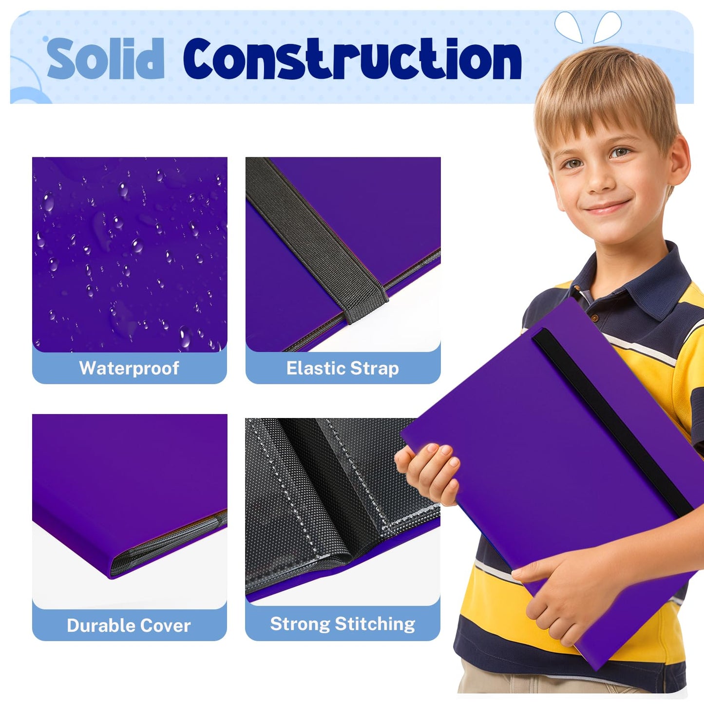 Card Binder  9 Pocket Trading Card Album Folder 20 Pages  360 Card Capacity Sports Card Binder  enhanced Card Binders Compatible with MTG  TCG  Baseball Cards (Purple)