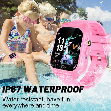 Kids Waterproof Smart Watch For Boys Girls Ages 3-12 Learning Toys With 26 Games Camera Video 1.44' Touchscreen Music Player Alarm Clock Flashlight Pedometer Toddler Watches Birthday Gifts