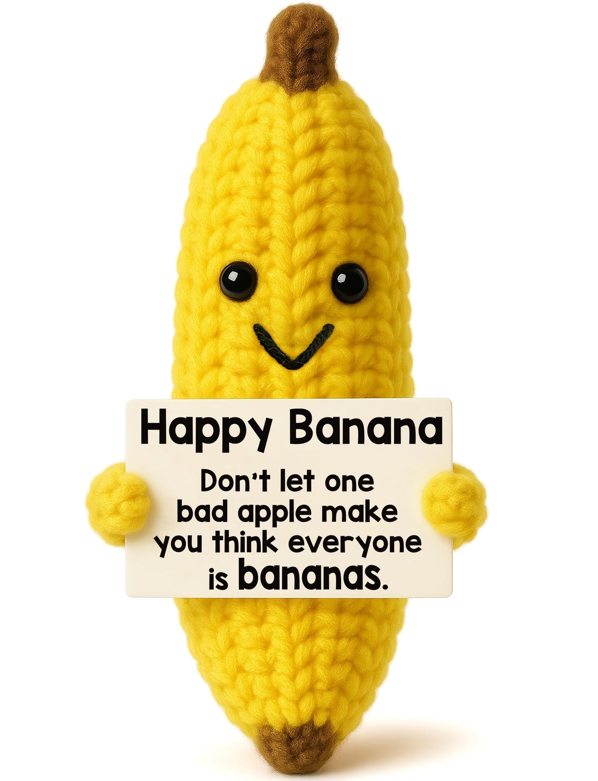 MAMAGIFTREE Christmas Birthday Gifts for Women Thanksgiving Basket Inspirational Gift for Friends for Coworkers  Girlfriend  Boyfriend Crochet Banana Plush - Handmade Knitted Toy Desk Decor