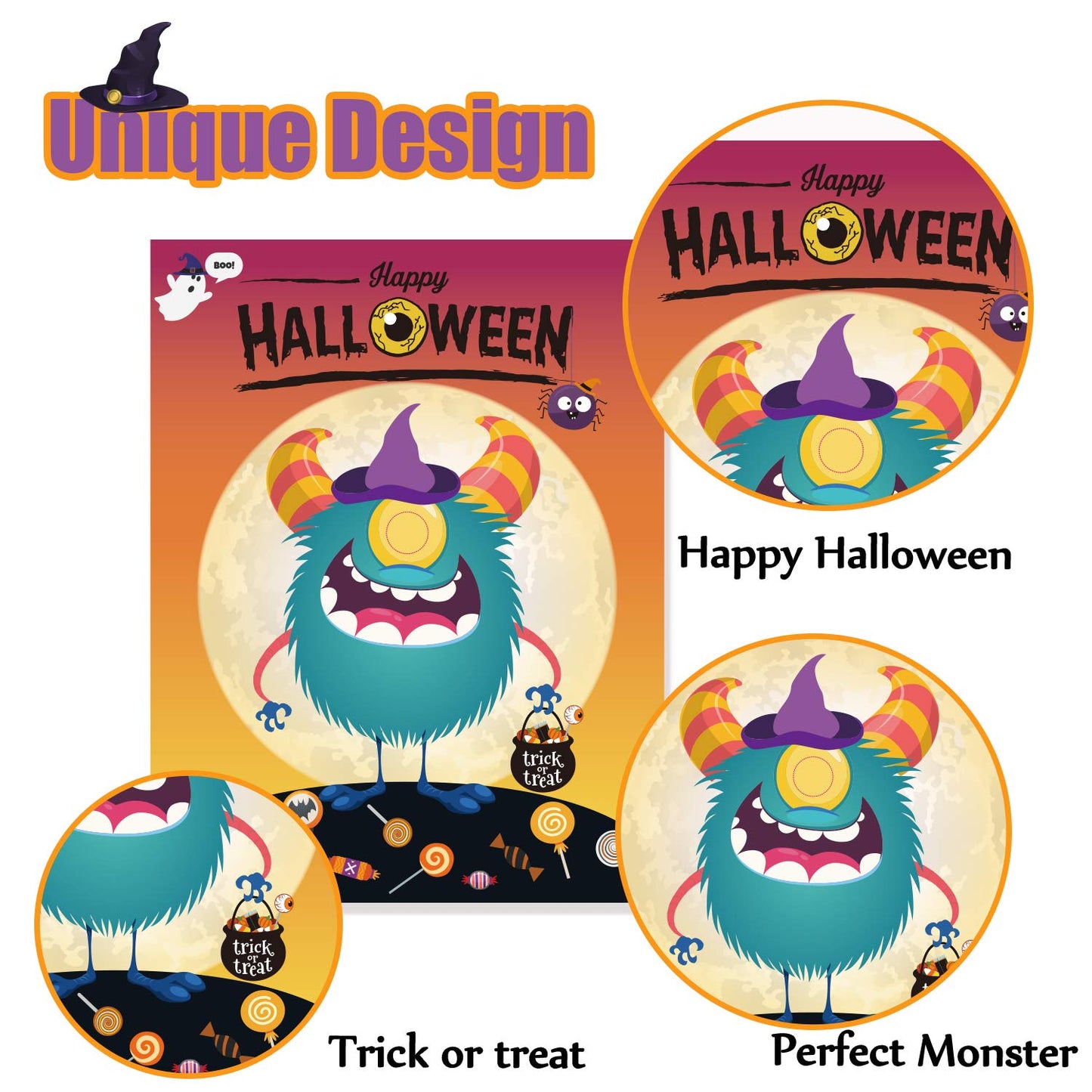 Funnlot Halloween Party Games For Kids Halloween Game Pin The Eye On The Monster Game Halloween Party Games Activities Halloween Pin The Tail Game