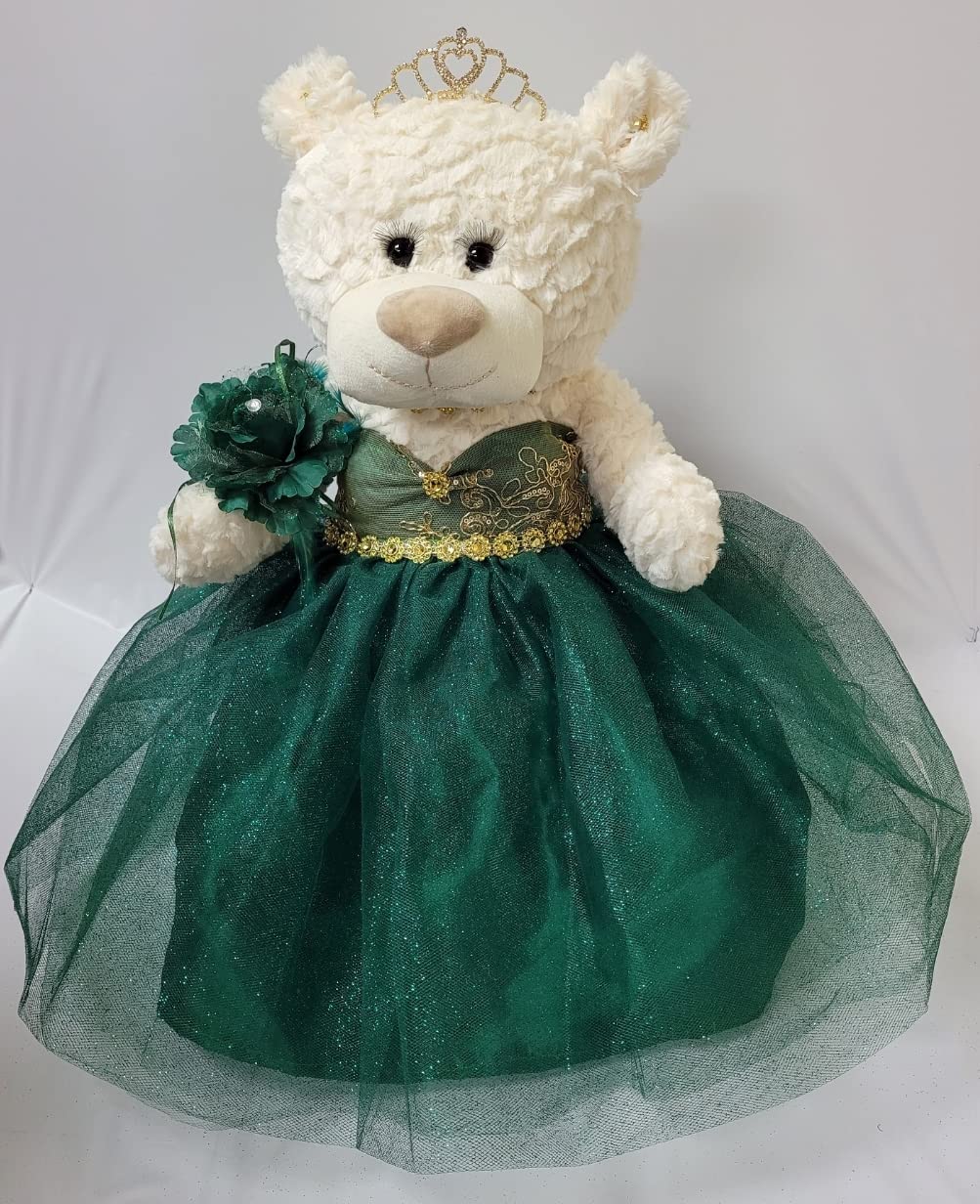 Kinnex Collections Since 1997 20' Quince Anos Quinceanera Last Doll Teddy Bear With Dress (Centerpiece) ~ Arc16831-33 (Emerald Green)