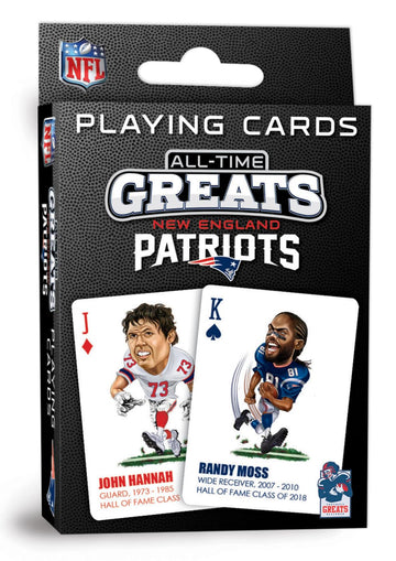 Masterpieces Officially Licensed NFL New England Patriots Playing Cards - 54 Card Deck for Adults