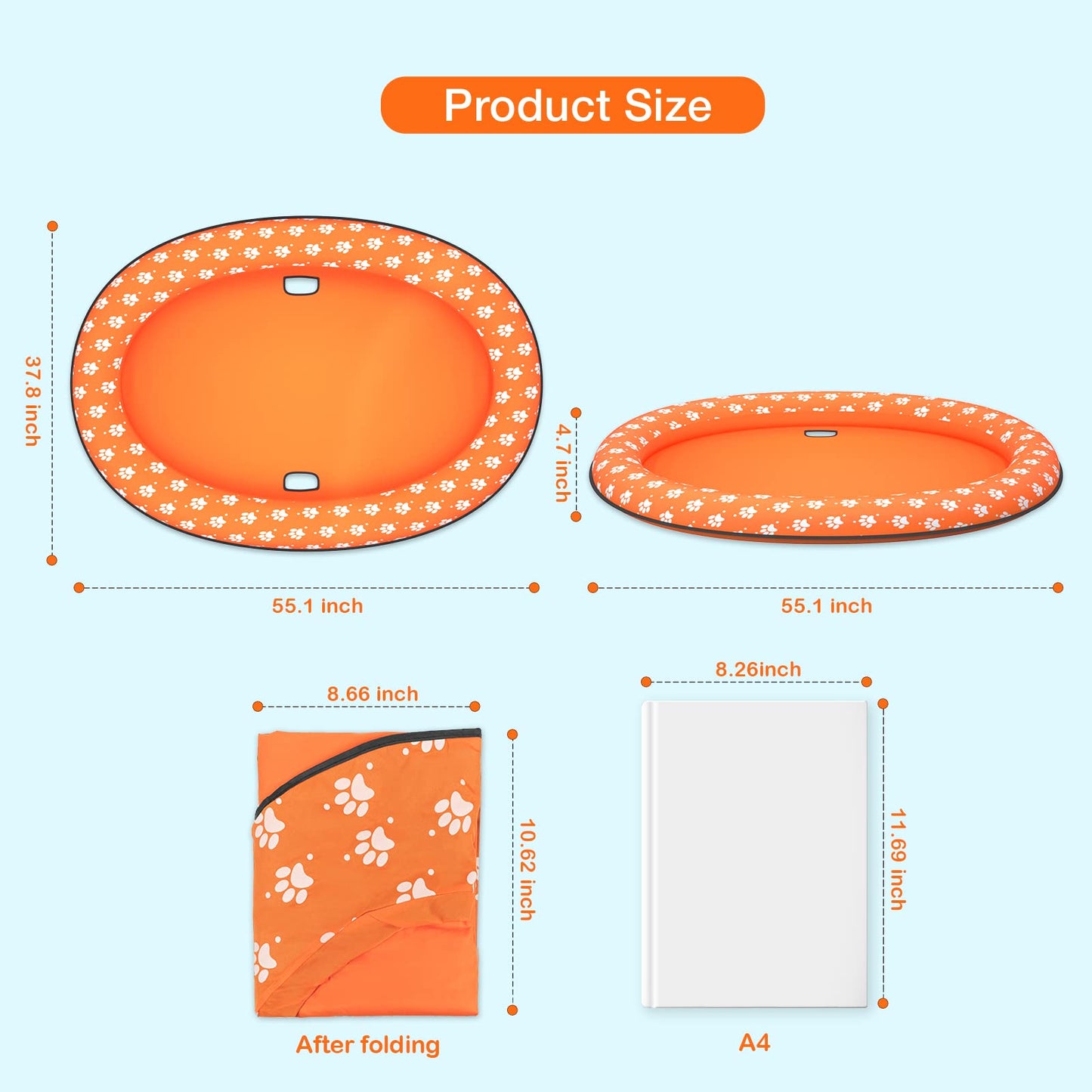 Pet Soft Dog Float Raft - Inflatable Dog Swimming Float For Summer (Orange)