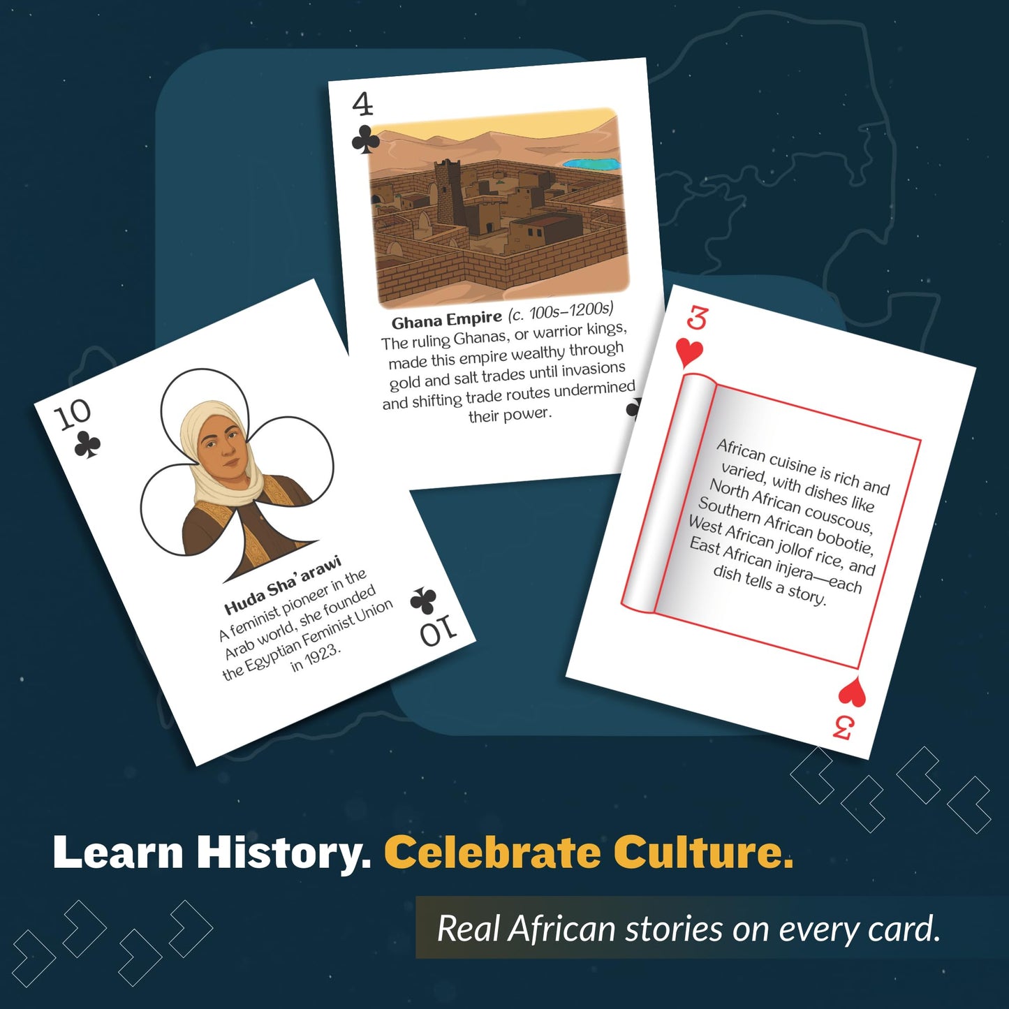 Kulture Games - Educational Playing Cards African History - Fun Playing Cards for mature-themeds & Kids - Homeschool Learning Cultural - African Legends Kingdoms Stories - History Learning - Ages 6+