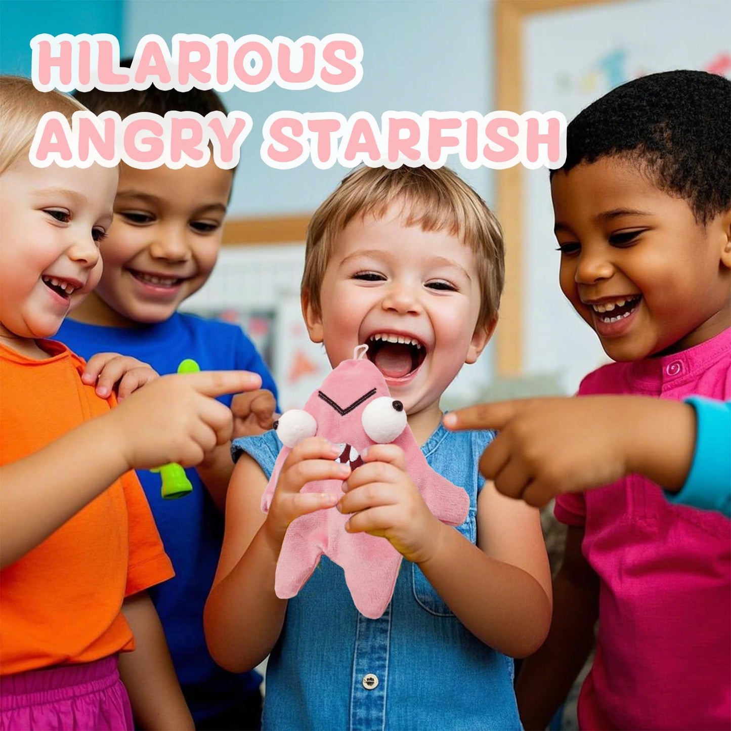 Diiarin Angry Starfish Toy Moving Angry Star Plush Doll, Angry Star Toy, Angry Star Face Plush, Angry Star Car Plush, Moving Sta