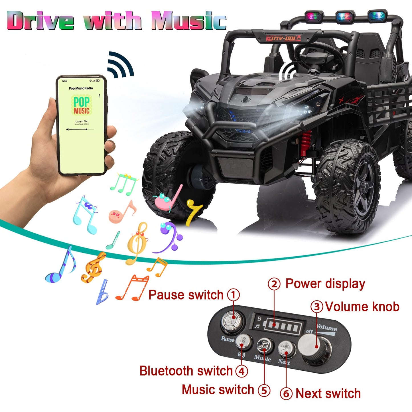 Nitoess 2 Seater 24V For 3+Years Kid'S Silverado Hd Pickup Truck Electric Car Toy Eva Tires Ride Car With Remote Control, Ride On Car For Kids,Pink…