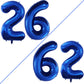 Goer Number 26 Balloons For 26Th Birthday Party Decorations,42 Inch Jumbo Foil Helium 62 Balloons For 62Nd Birthday Party Decoration (Blue)