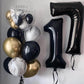 40 Inch Black 17 Number Balloons Giant 17 Balloons Black Birthday Balloons 17Th Birthday Anniversary Events Party Decorations Su