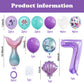 Bearfun 40In Purple Number 7 Balloon, Giant Large 7Th Birthday Decoration, Mermaid Balloons, Children'S Party Supplies