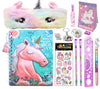 13Pcs Unicorn Stationery Combo Gift Set For Kids Unicorn Fur Pencil Pouch With B5 Size Diary & All Stationeries Party Favor Ret