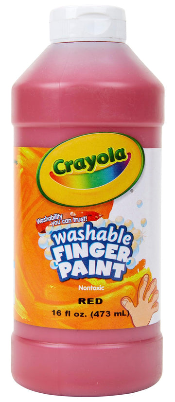 Crayola Washable Finger Paint, Red, 16 Ounce, School Painting Supplies, Gifts for Kids, 3, 4, 5, 6