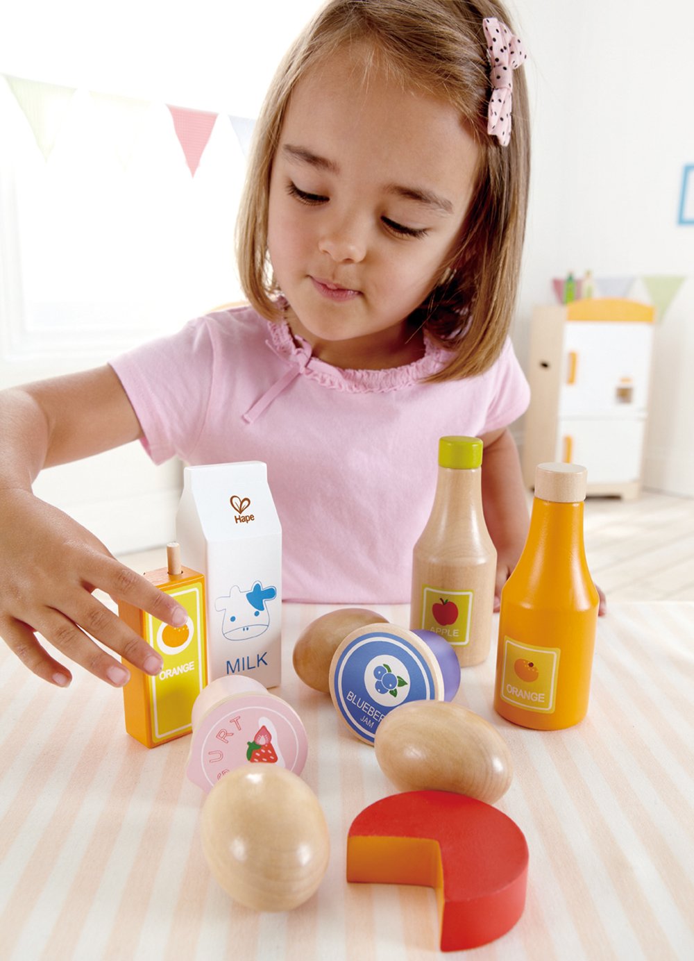Hape Healthy Basics Kid'S Wooden Play Kitchen Accessories Food Set