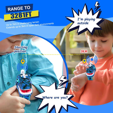 Azyfei Dinosaur Walkie Talkies For Kids - 2 Way Radios Toys For Boys & Girls Ages 3-12 - Long Range, 3 Channels - Outdoor Advent