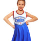 Jenpen Cheerleader Costume Cheerleading Outfit Dress Cheer Uniform With Bow Halloween Dress Up Gifts(5-7 Years,Blue)