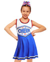 Jenpen Cheerleader Costume Cheerleading Outfit Dress Cheer Uniform With Bow Halloween Dress Up Gifts(5-7 Years,Blue)