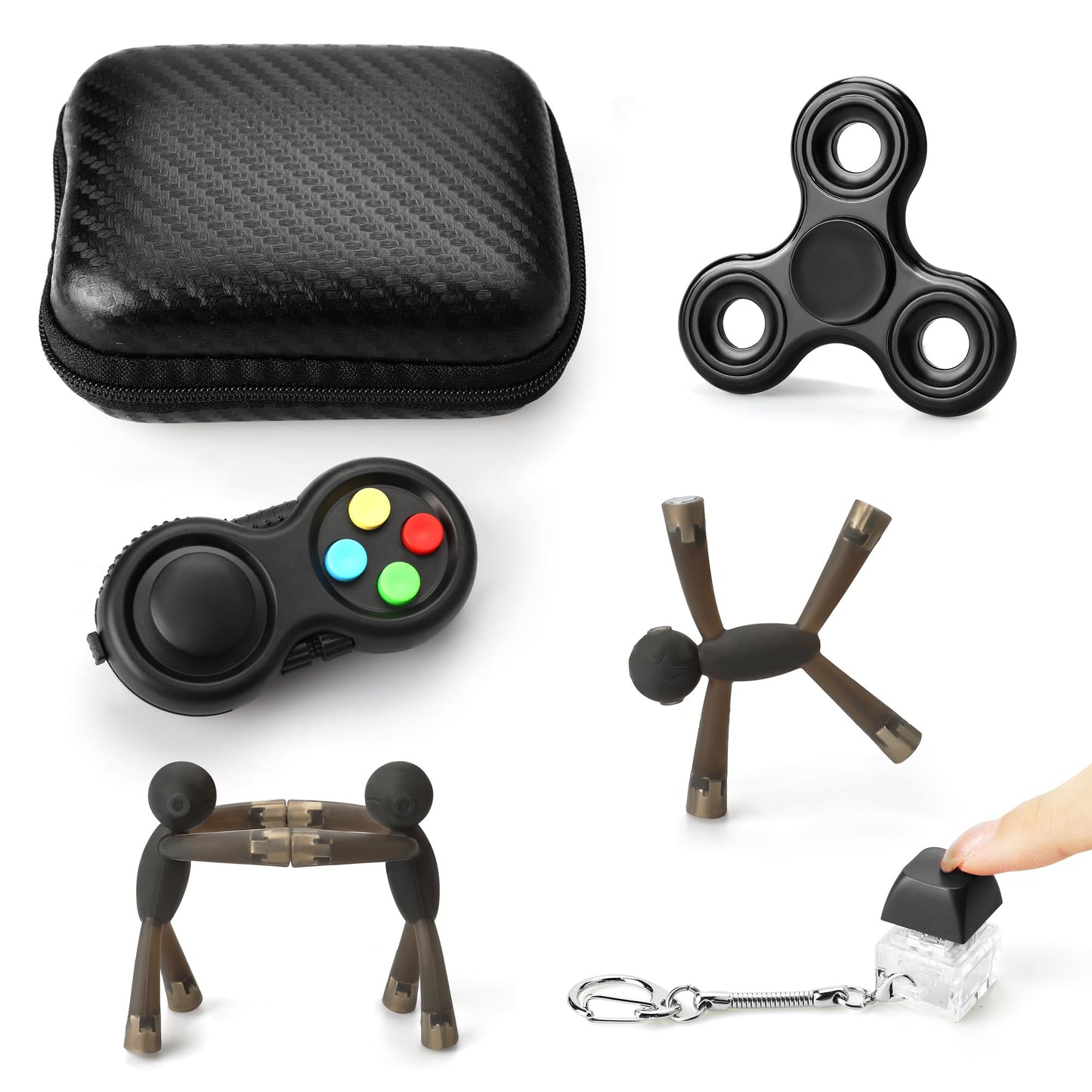 Fidget Toys Adults, Fidget Toys For Adhd Adults, Fidget Toys For Kids 8-12, Easter Basket Stuffers For Kids Teen (Black)