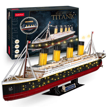 3D Puzzles For Adults - Led Titanic 35'' Large Ship - New Home Desk Decor - House Warming, Wedding, Anniversary, Valentines Day Teacher Gifts For Him Her