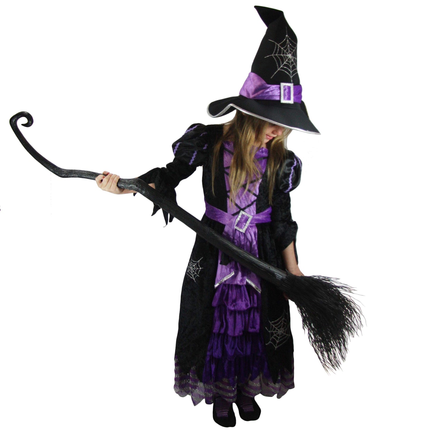 Spooktacular Creations Halloween Fairytale Witch Dress For Kids, Girls Cute Witch Costume Deluxe Set With Broom For Toddler Hall