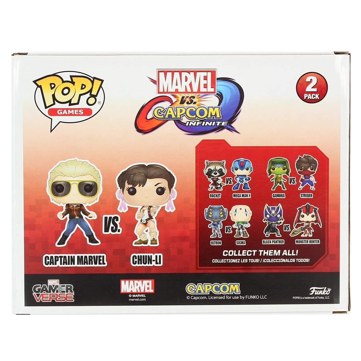 Funko POP! Marvel Vs Capcom Captain Marvel & Chun-Li Collectible Figure, 3.75" Vinyl, Brown/a, Model 22767