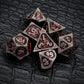 Haxtec DND Dice Set Metal D&D Dice Set with Leather Dice Bag Antique Iron Red Metal Polyhedral Dice for Dungeons and Dragons TTR