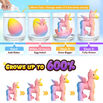 Coodoo Unicorn Hatching Rainbow Eggs 6 Pack - Large Foam Craft Kits for Kids 3+ Years - Perfect Birthday & Easter Gifts