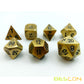 Bescon Brass Solid Metal Polyhedral D&D Dice Set of 7 Copper Metal RPG Role Playing Game Dice 7pcs Set