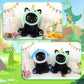 Hagusahuo Dinosaur Plush  8inches Black Cat Plush with Green Dino Plushie Hood Removable  Cute Plushies Shiny Dinosaur Stuffed Animal Doll Toy Birthday Gifts for Kids Boys Girls