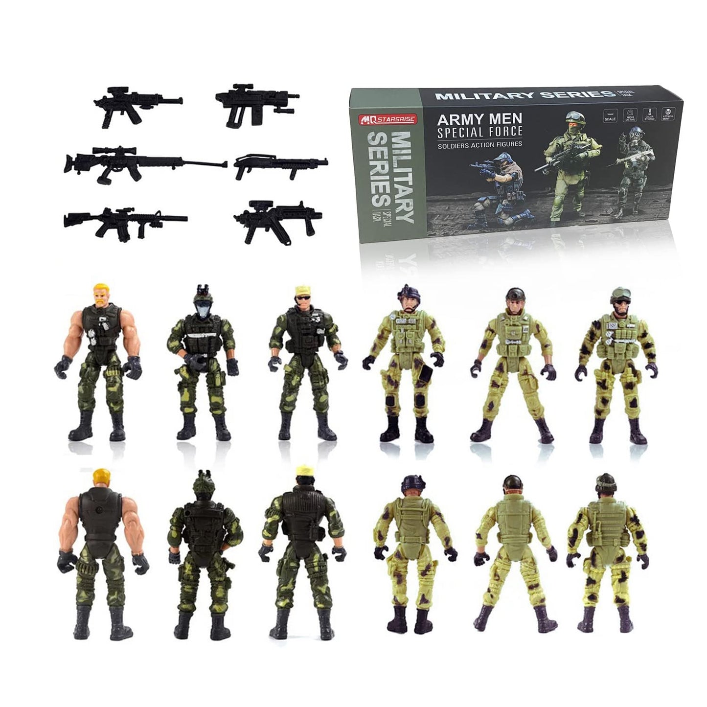 MQSTARSRISE Army Men Soldiers Toys for Boys Age 4-7 Army Men Action Figures with  Military Playset Action Figures Soldier Toy Set Easter Gift for Boys