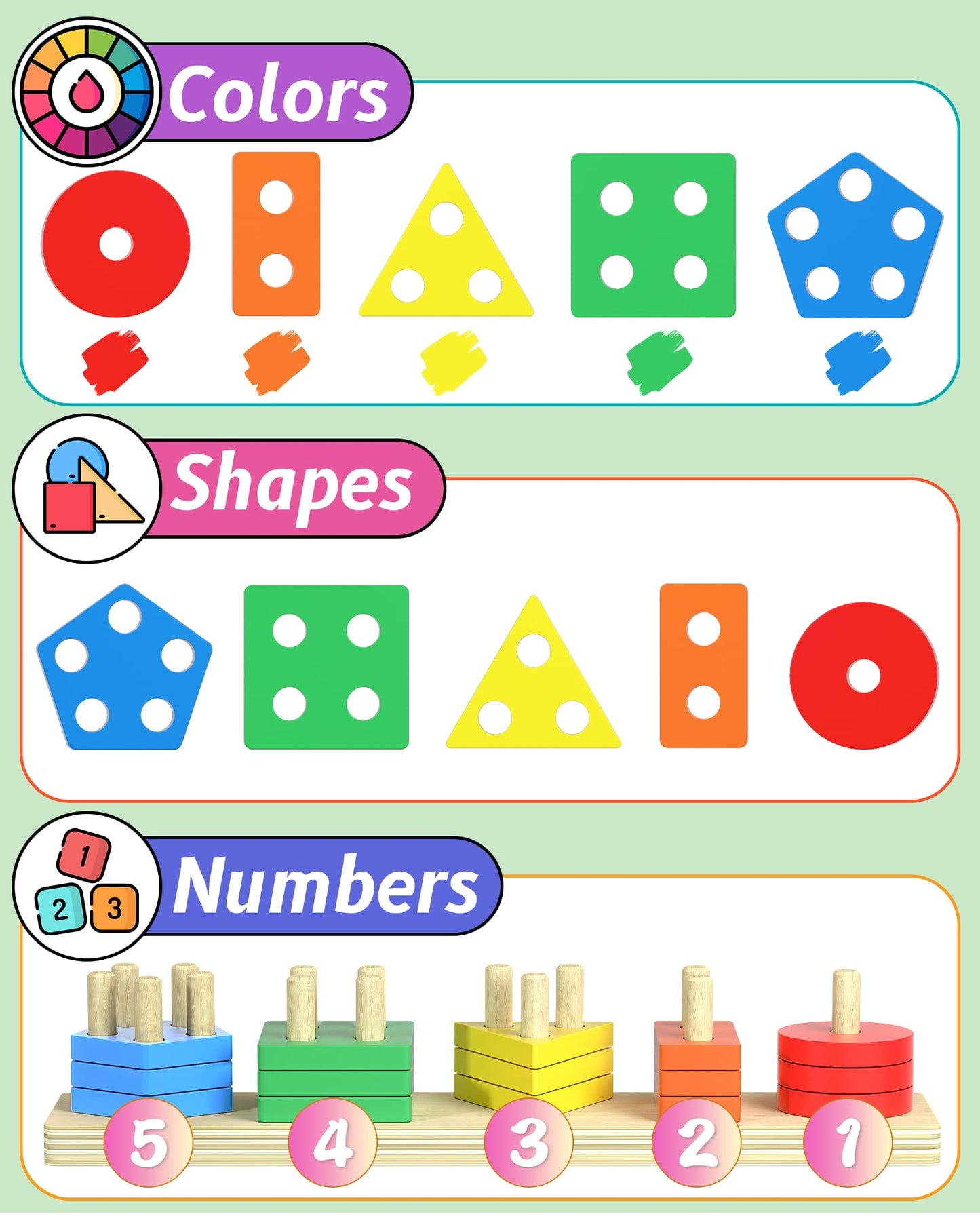 Montessori Toys For 1 2 Year Old Boy And Girl, Shape Sorter Wooden Toys For Toddlers 1-3, Toddler Toys Age 1-2, 1 2 Year Old Gir
